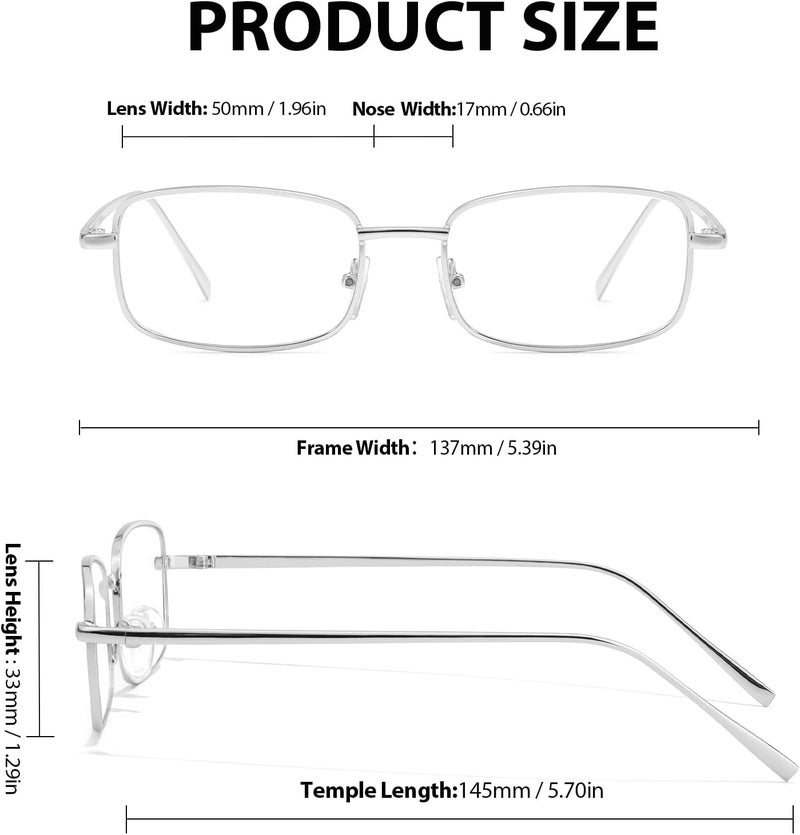 HASFOX Store ® Metal Rectangle Eyewear Frames Clear Lens Fake Glasses Non Prescription, Y2K Style & Office-Siren Aesthetic E8733 - Image 5